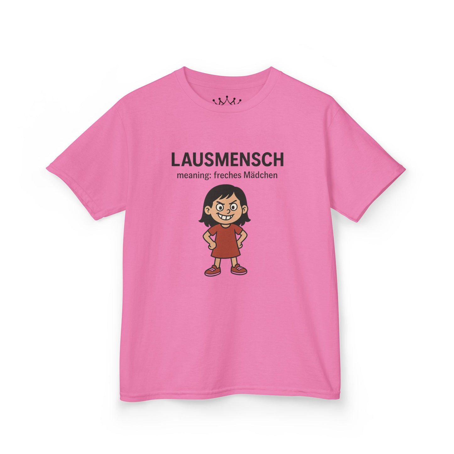 Kinder T-Shirt | Österreichisch - Lausmensch - für freche Mädchen | Baumwolle | Lustig mit Bedeutung auf Hochdeutsch | Kinder | Öko