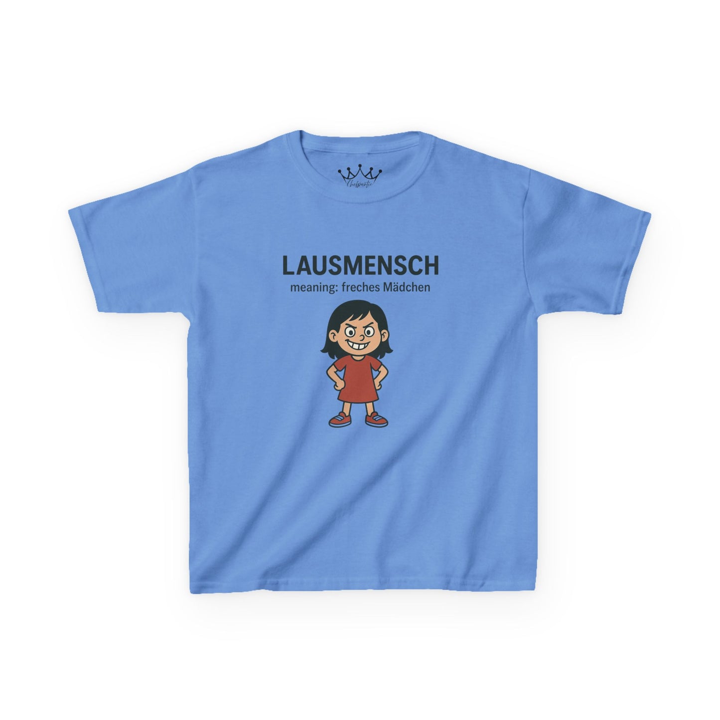 Kinder T-Shirt | Österreichisch - Lausmensch - für freche Mädchen | Baumwolle | Lustig mit Bedeutung auf Hochdeutsch | Kinder | Öko