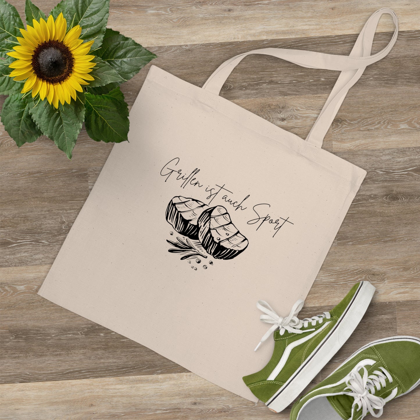 Grillen ist auch Sport | Stylische Jutetasche