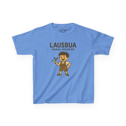 Kinder T-Shirt | Österreichisch - Lausbua - für freche Buben | Baumwolle | Lustig mit Bedeutung auf Hochdeutsch | Kinder | Öko