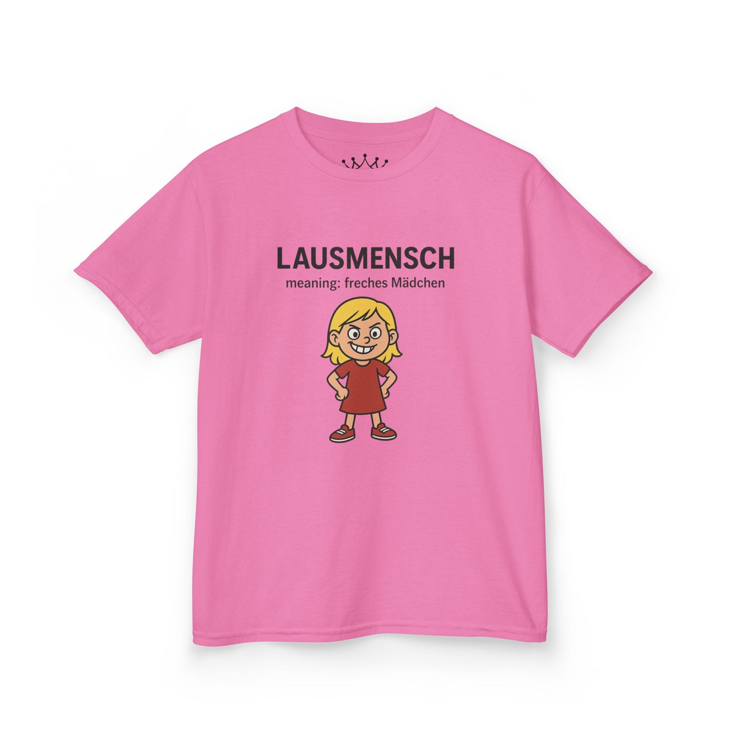 Kinder T-Shirt | Österreichisch - Lausmensch - für freche Mädchen | Baumwolle | Lustig mit Bedeutung auf Hochdeutsch | Kinder | Öko