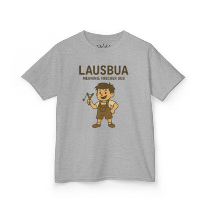 Kinder T-Shirt | Österreichisch - Lausbua - für freche Buben | Baumwolle | Lustig mit Bedeutung auf Hochdeutsch | Kinder | Öko