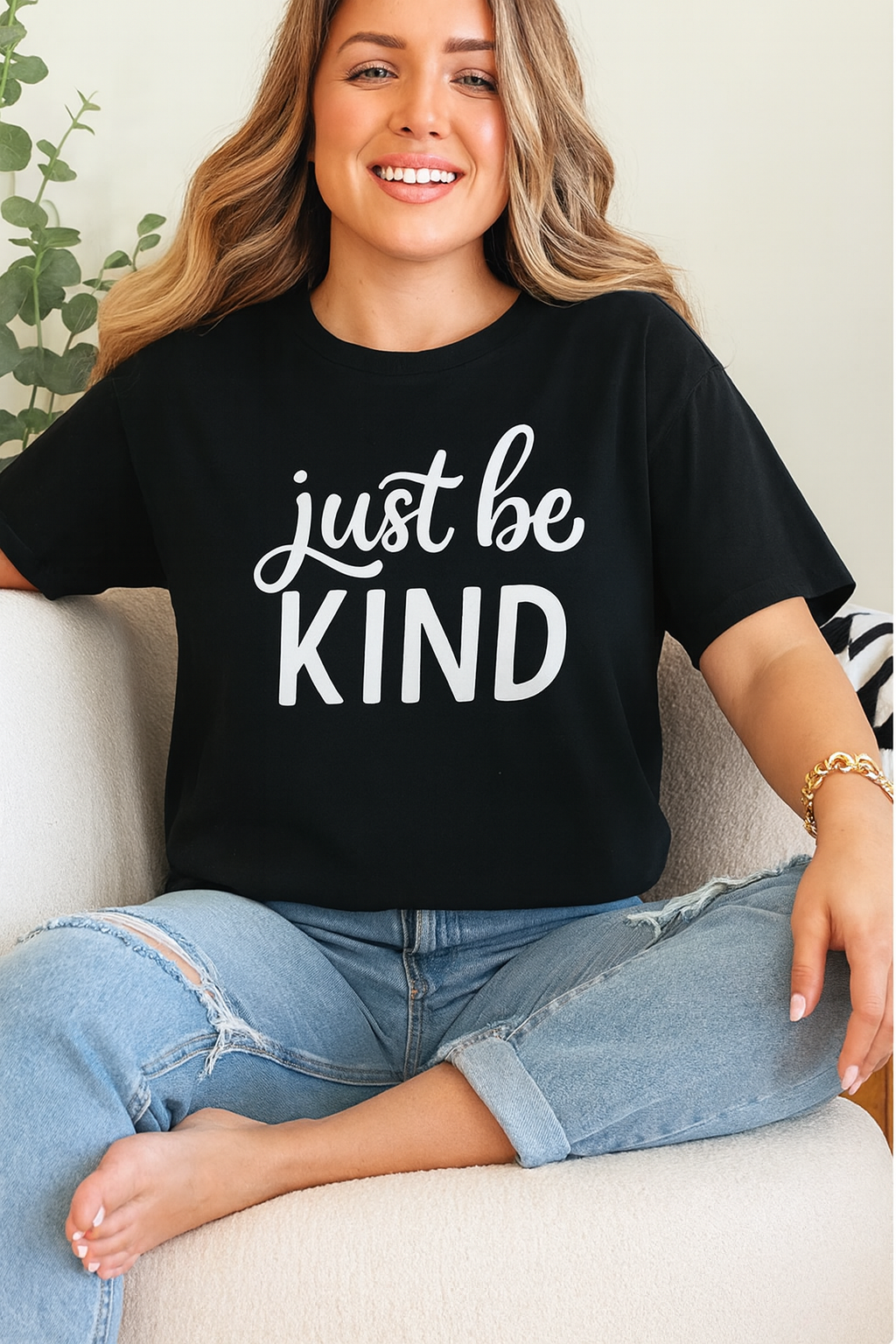Just Be Kind T-Shirt – Nachhaltiges Unisex Premium Shirt mit Statement-Print